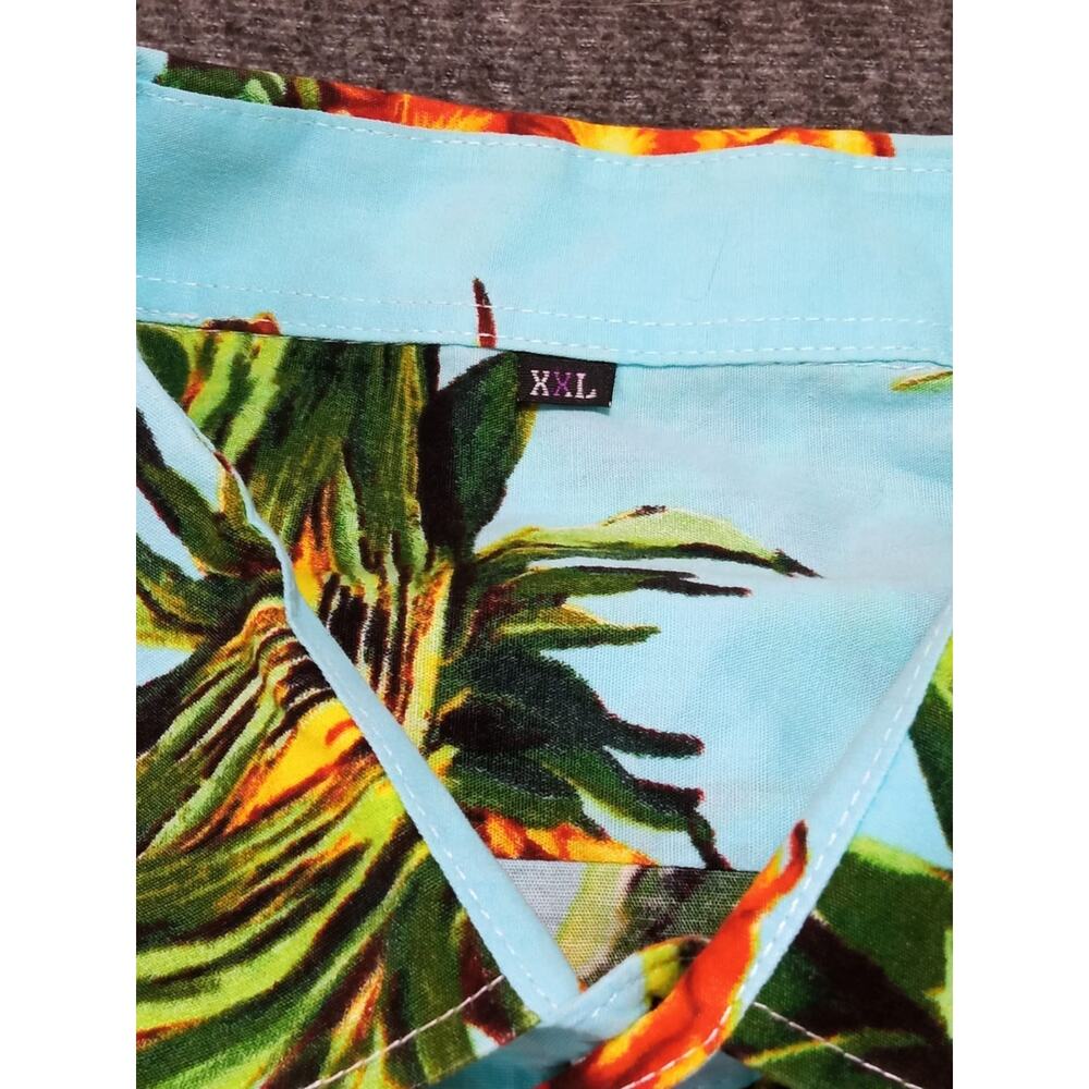 Men's Shirt Shein Button Up Short Sleeve Pineapple Print Hawaiian Size XL - Picture 7 of 10